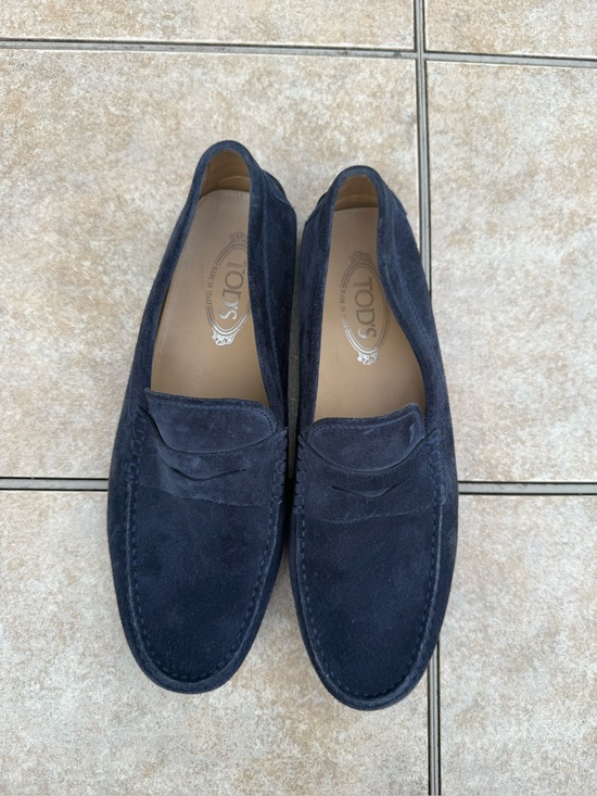 Tod\'s Gommino Navy Suede Driving Loafers main image 14